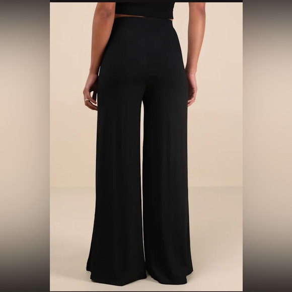 Lulus Knockout Black Wide Leg Pants - Size XL - Picture 4 of 6